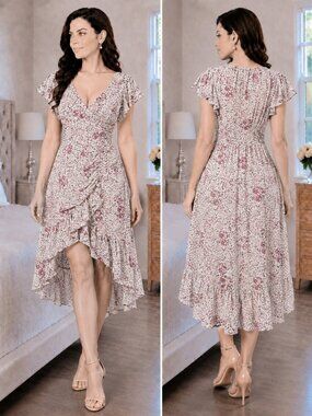Shoshanna Maroon Gold Elnora Midi Dress $455